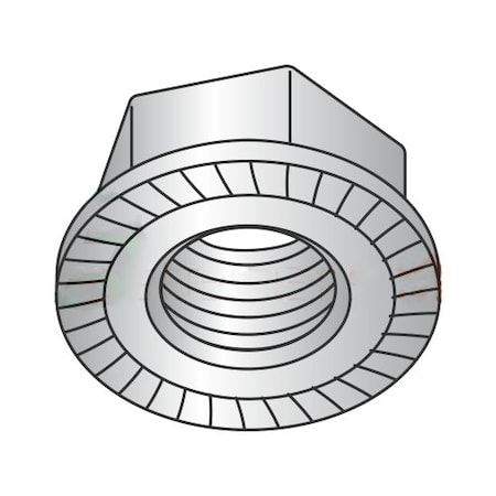 Newport Fasteners Serrated Lock Nut, M5-0.80, 18-8 Stainless Steel, Not Graded, 2500 PK 977407